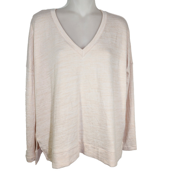 Banana Republic Top Women's Size XS Blush Pink Relaxed Luxespun Knit V Neck Soft - Picture 1 of 10